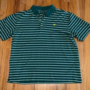 Masters Collection Green and White Striped Golf Polo Shirt, men's Large ⛳️